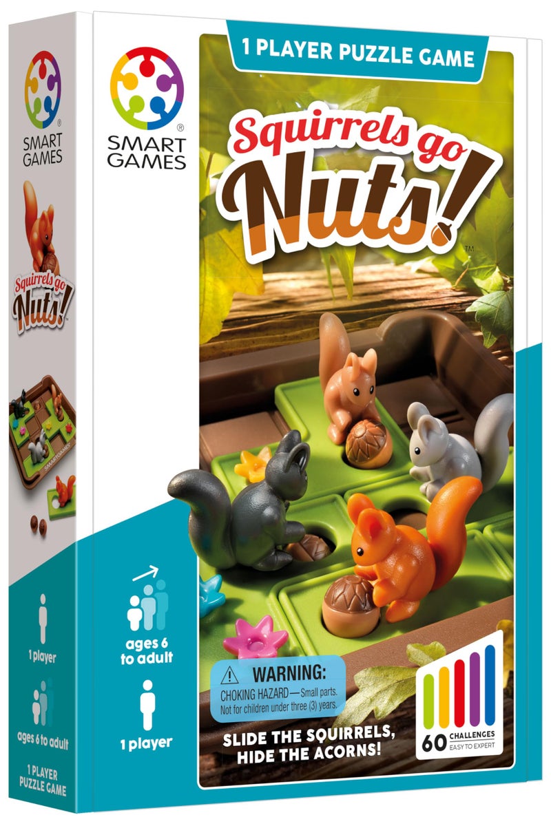 SmartGames Squirrels Go Nuts Sliding Logic Travel Puzzle Game with 60 Challenges for Kids Ages 6+ - Image 3